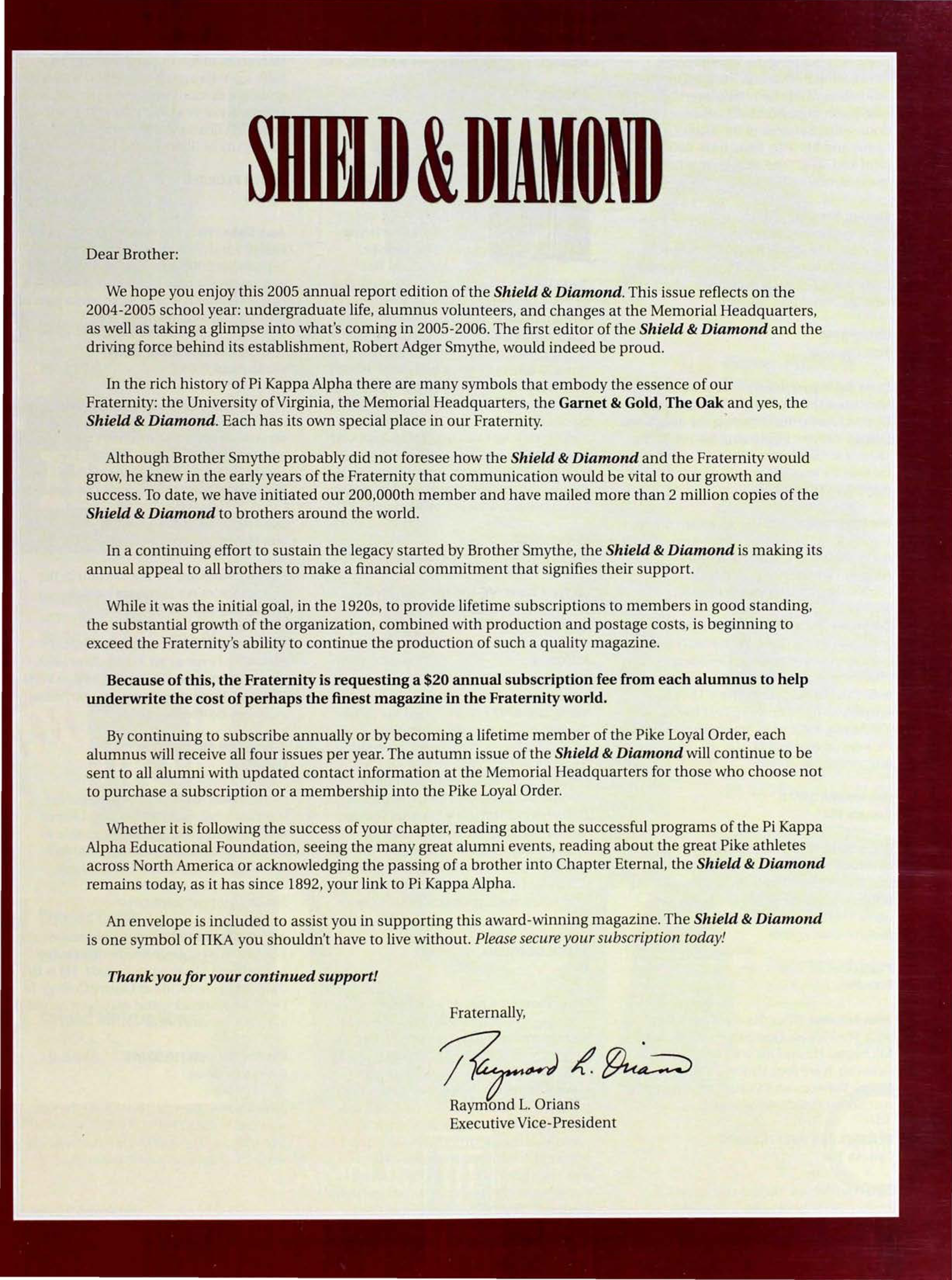 Letter From Raymond L. Orians